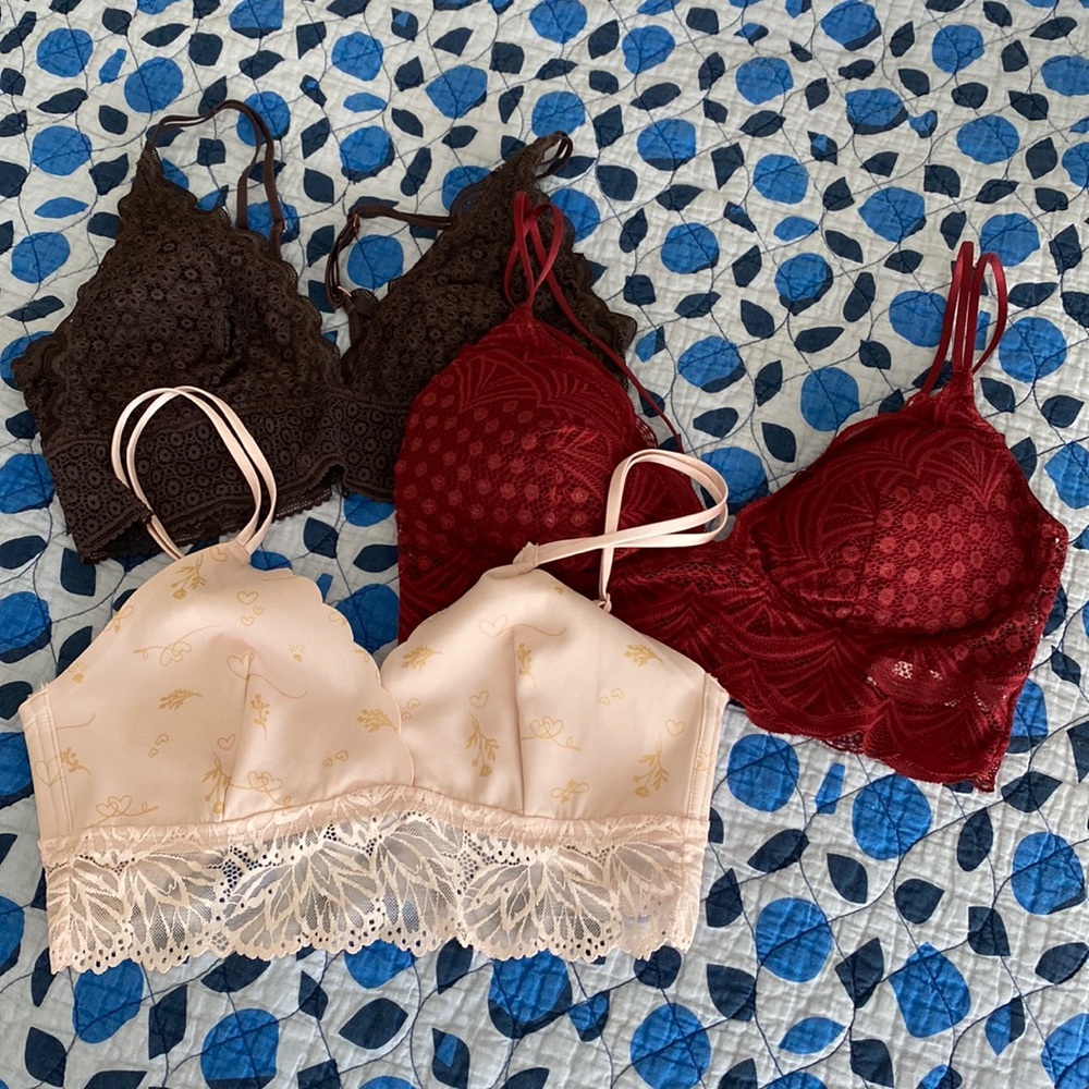 Lot of Three Bralettes
